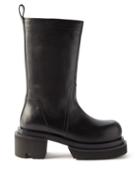 Rick Owens - Ballast Leather Platform Boots - Womens - Black