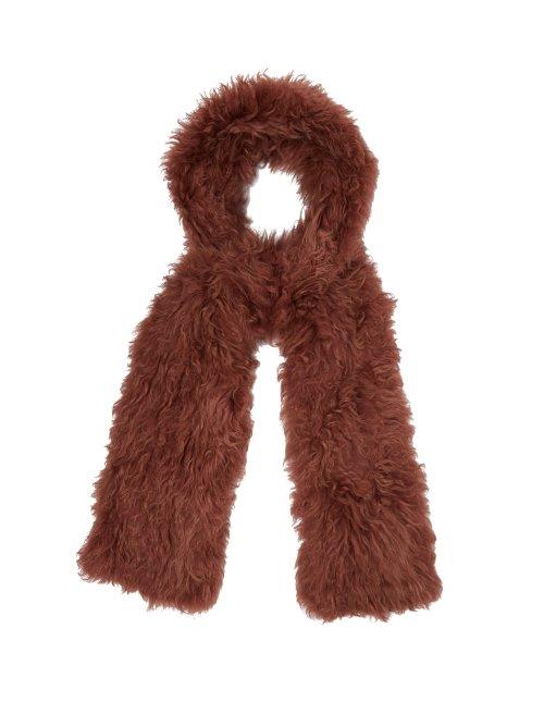Matchesfashion.com Yves Salomon - Shearling Scarf - Womens - Pink