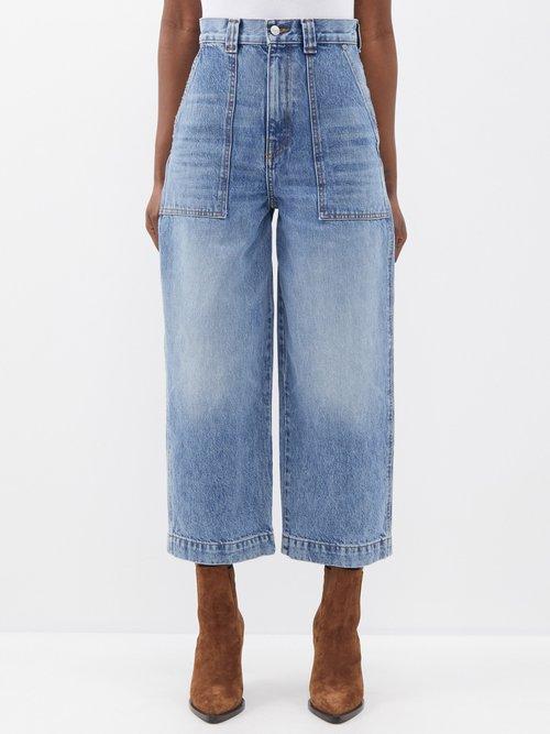Khaite - Hewey Cropped Wide-leg Jeans - Womens - Denim