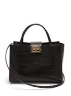 Matchesfashion.com Balenciaga - Sharp M Crocodile Effect Leather Tote Bag - Womens - Black