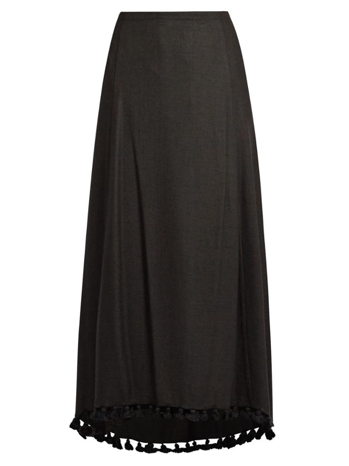 Figue Matador Tassel-embellished Silk-blend Skirt
