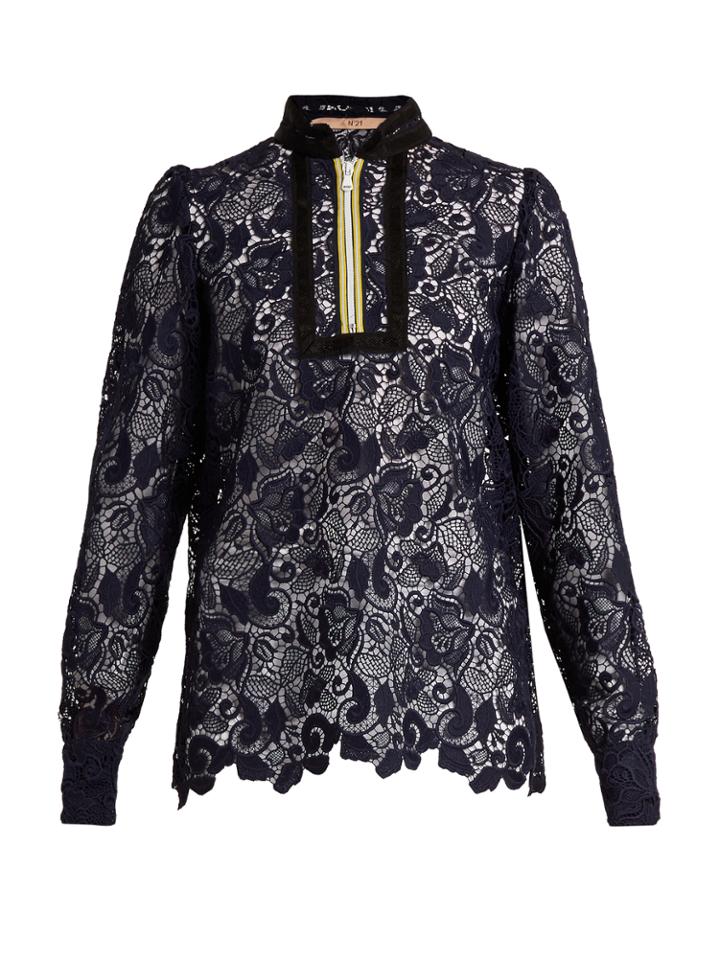 No. 21 Macram-lace High-neck Top