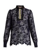 No. 21 Macram-lace High-neck Top