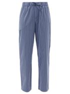 Ladies Lingerie Tekla - Striped Organic-cotton Pyjama Trousers - Womens - Blue Stripe