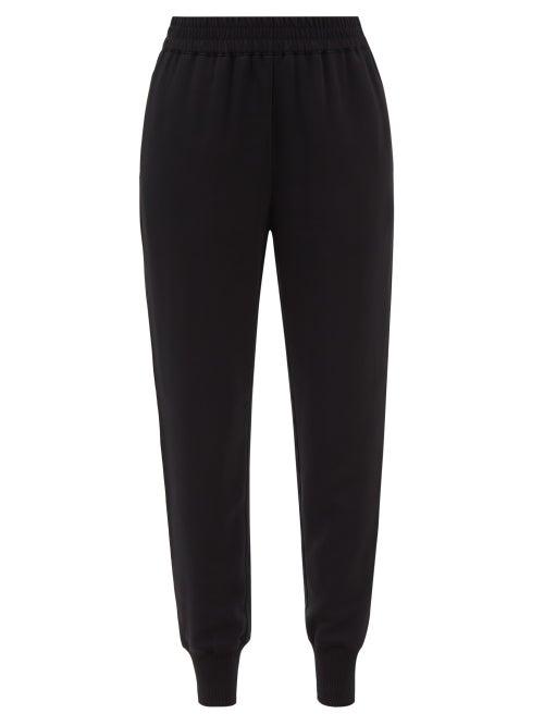 Co - Cuffed Crepe Track Pants - Womens - Black