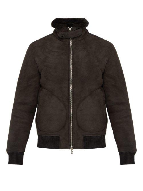 Matchesfashion.com Officine Gnrale - Sasha Shearling Bomber Jacket - Mens - Grey
