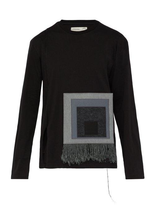 Matchesfashion.com A-cold-wall* - Felt Patch Long Sleeved Cotton T Shirt - Mens - Black