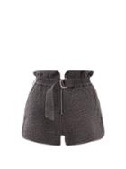 Sea - Stan Quilted Sandwashed-cotton Shorts - Womens - Dark Grey