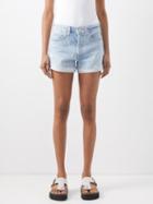 Citizens Of Humanity - Frieda Frayed-cuff Organic-denim Shorts - Womens - Light Blue