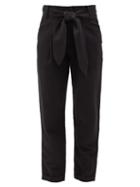 Matchesfashion.com Apiece Apart - Bendita Tie-front Linen-blend Trousers - Womens - Black