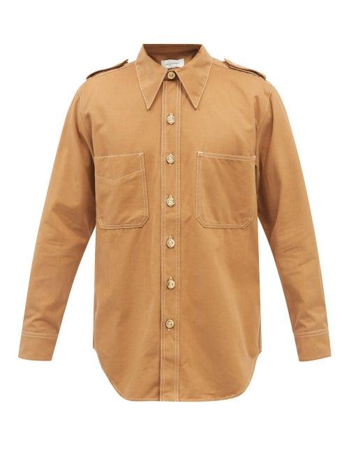 Wales Bonner - Issac Cotton-blend Twill Shirt - Mens - Beige