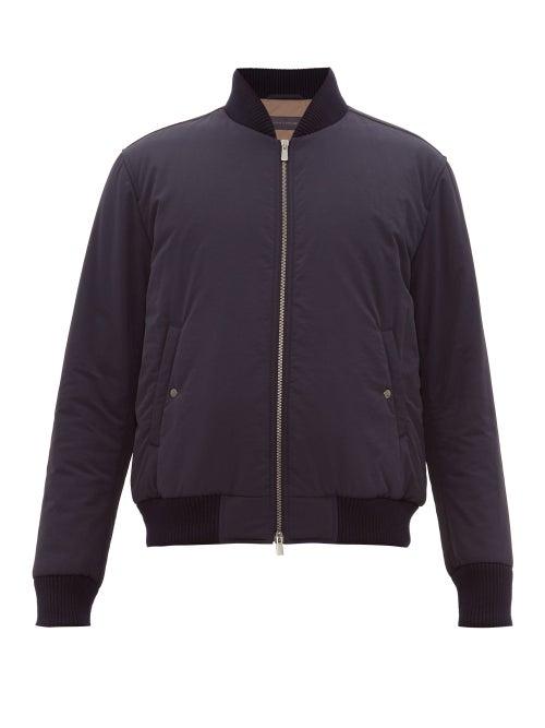 Matchesfashion.com Thom Sweeney - Crinkle Shell Bomber Jacket - Mens - Navy