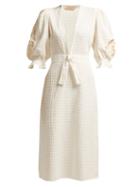 Matchesfashion.com Adriana Degreas - Porto Embroidered Midi Dress - Womens - White