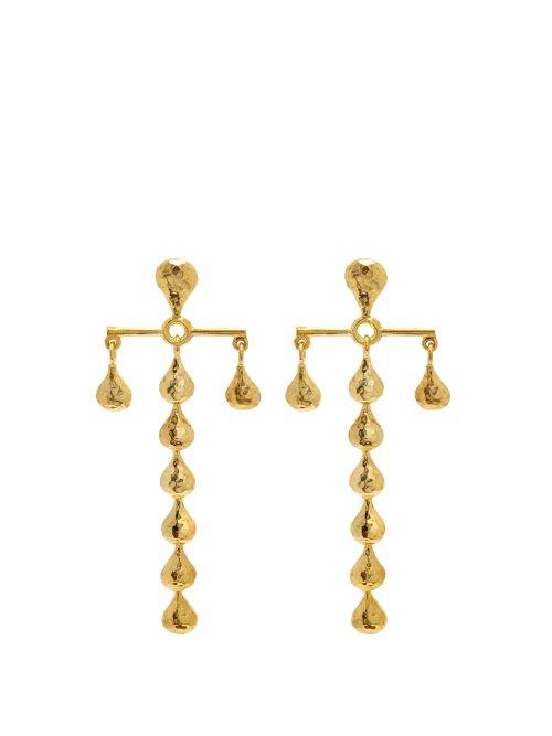 Matchesfashion.com Sophia Kokosalaki - Hammered Gold Plated Earrings - Womens - Gold