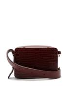 Matchesfashion.com Lutz Morris - Maya Crocodile Effect Leather Cross Body Bag - Womens - Burgundy