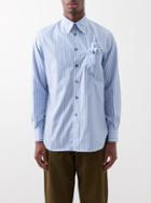 L.e.j - Pax Patch-pocket Striped Cotton-poplin Shirt - Mens - Blue Multi