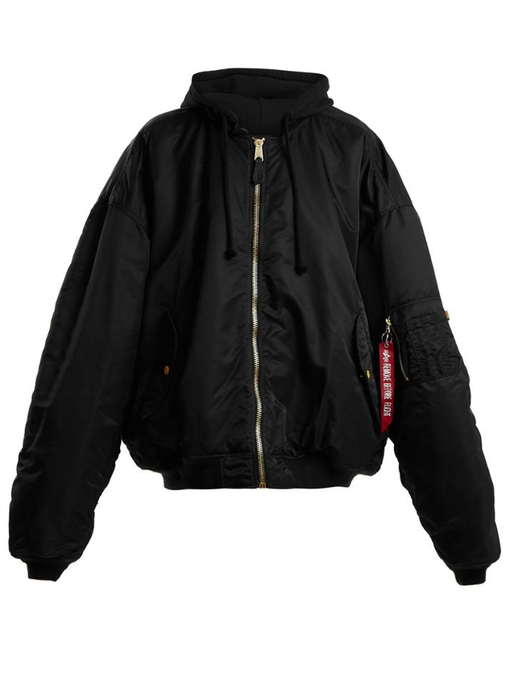 Vetements Oversized Reversible Hooded Bomber Jacket