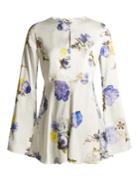 Acne Studios Bahair Open-back Floral-print Satin Top