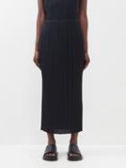 Pleats Please Issey Miyake - Technical-pleated Pencil Skirt - Womens - Black
