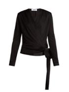 Matchesfashion.com Msgm - Tie Waist Wrap Top - Womens - Black