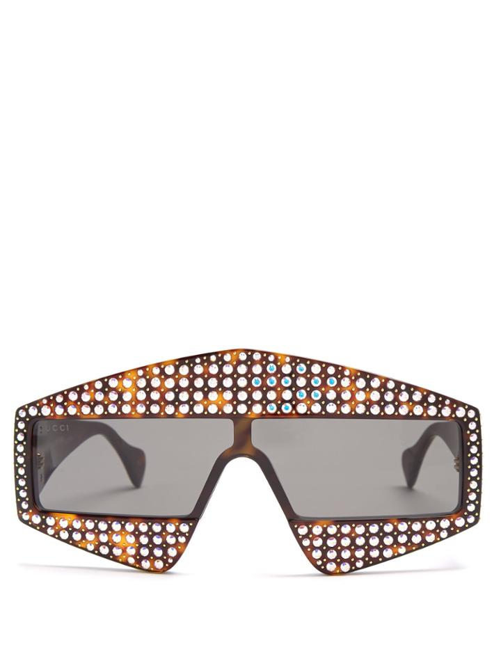 Gucci Crystal-embellished Acetate Sunglasses