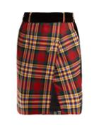 Matchesfashion.com Alexandre Vauthier - Tartan Wool Wrap Mini Skirt - Womens - Red Multi