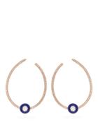 Matchesfashion.com Selim Mouzannar - Mina 18kt Gold, Diamond & Enamel Hoop Earrings - Womens - Blue