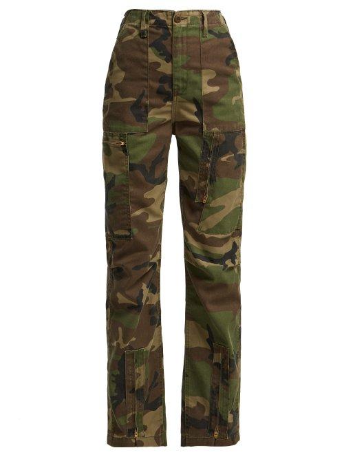 Matchesfashion.com Re/done Originals - High Waisted Camouflage Print Jeans - Womens - Green Multi