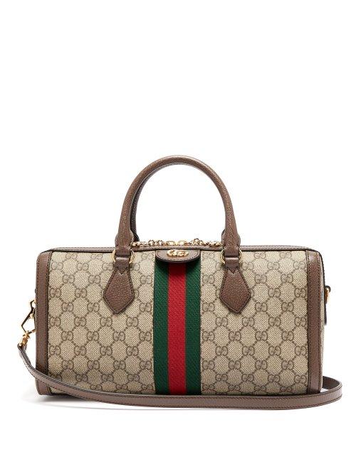 Matchesfashion.com Gucci - Ophidia Boston Gg Supreme Logo Bag - Womens - Beige Multi