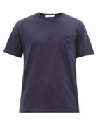 Maison Kitsun - Fox-pocket Cotton-jersey T-shirt - Mens - Navy