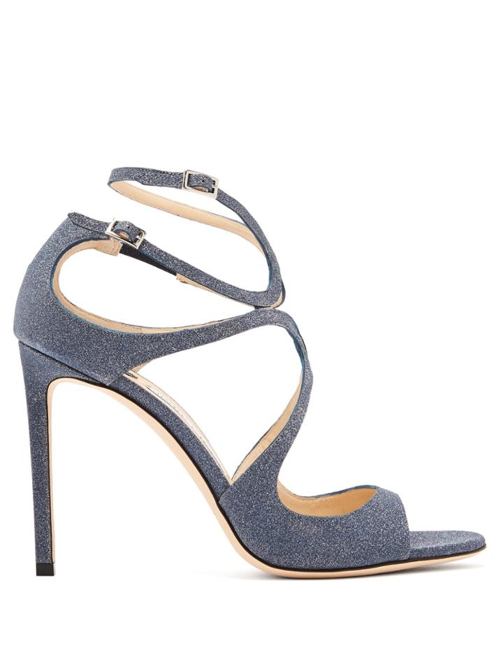 Jimmy Choo Lang 100 Glitter-covered Leather Sandals