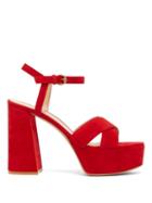 Matchesfashion.com Gianvito Rossi - Tabasco 70 Platform Suede Sandals - Womens - Red