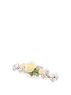 Matchesfashion.com Dolce & Gabbana - Rose And Crystal Embellished Hair Slide - Womens - White