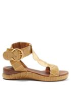 Matchesfashion.com Chlo - Crocodile Embossed Leather Sandals - Womens - Khaki