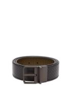 Matchesfashion.com Bottega Veneta - Intrecciato Effect Reversible Leather Belt - Mens - Black Green