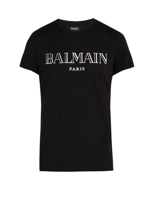 Matchesfashion.com Balmain - Balmain Paris Logo T Shirt - Mens - Black