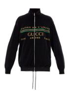Matchesfashion.com Gucci - Maison De L'amour Embroidered Velour Track Jacket - Mens - Black
