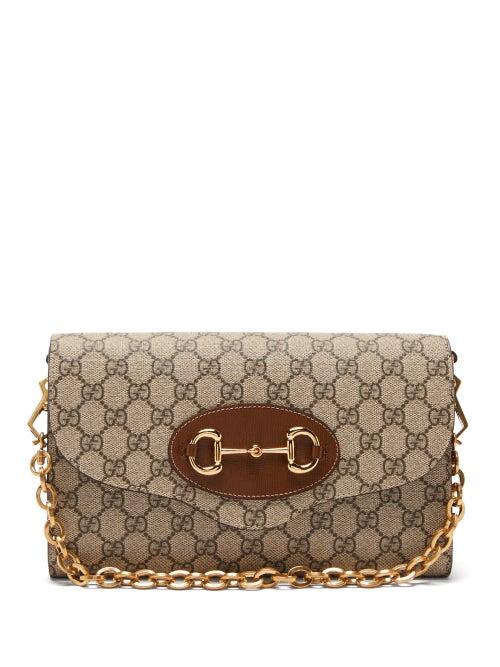 Gucci - Horsebit 1955 Small Gg-supreme Canvas Shoulder Bag - Womens - Beige Multi