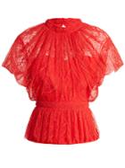 Emilio De La Morena High-neck Peplum Lace Top