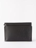 Loewe - Anagram-logo Grained-leather Pouch - Mens - Black