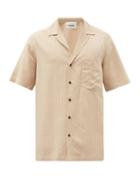 Matchesfashion.com Nanushka - Venci Cuban-collar Striped Twill Shirt - Mens - Beige