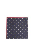 Matchesfashion.com Gucci - Clover-print Silk Pocket Square - Mens - Navy