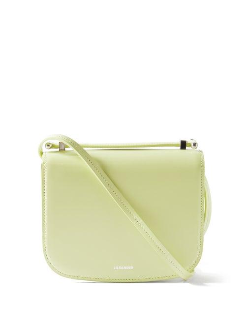 Jil Sander - Logo-embossed Leather Shoulder Bag - Womens - Light Green
