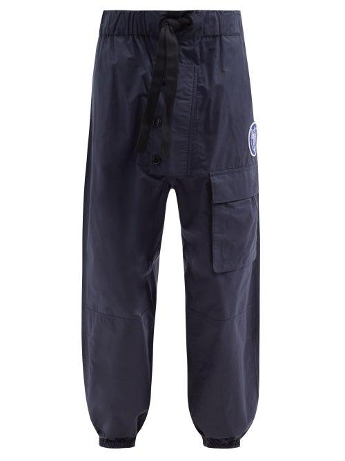 Matchesfashion.com Eye/loewe/nature - Logo-patch Organic-cotton Track Pants - Mens - Navy