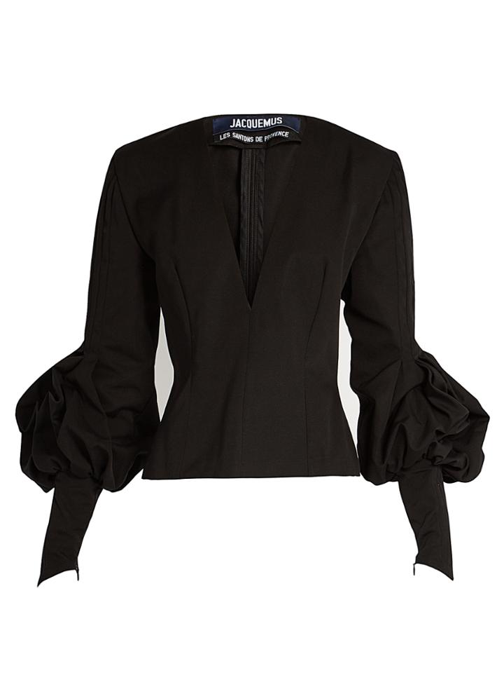 Jacquemus Puff-sleeved Zip-cuff Faille Blouse