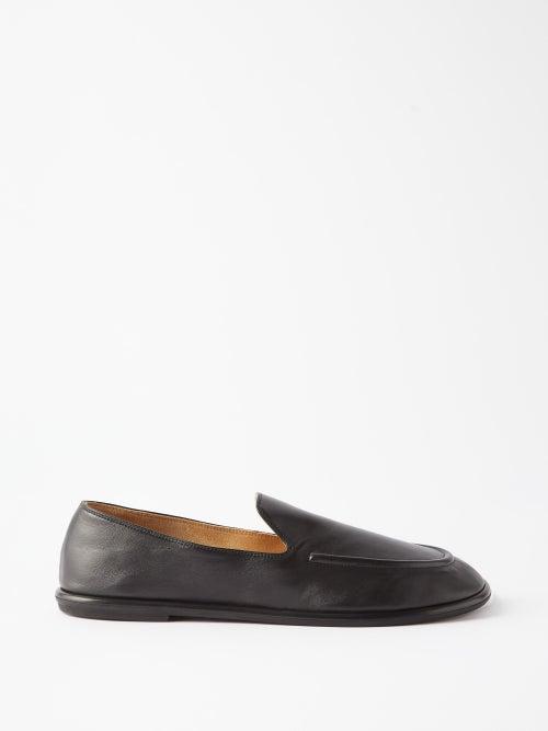 The Row - Canal Grained-leather Loafers - Womens - Black