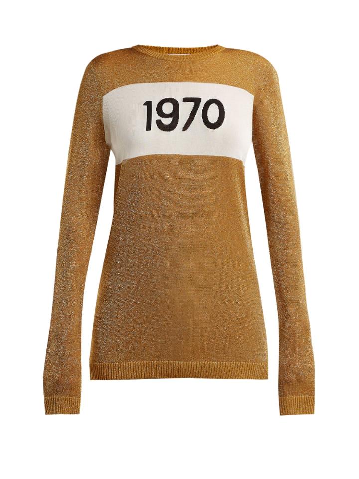 Bella Freud 1970 Intarsia Lurex-knit Sweater