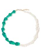 Completedworks - Pearl & 14kt Gold-plated Beaded Necklace - Womens - Green