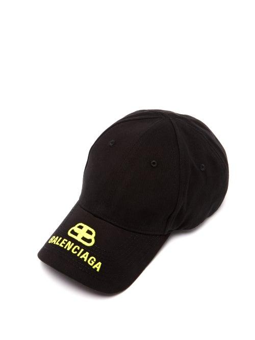 Matchesfashion.com Balenciaga - Bb Logo Embroidered Cotton Cap - Mens - Black