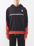 Youths In Balaclava - Psycho Highway-print Fleeceback Cotton Hoodie - Mens - Black Red